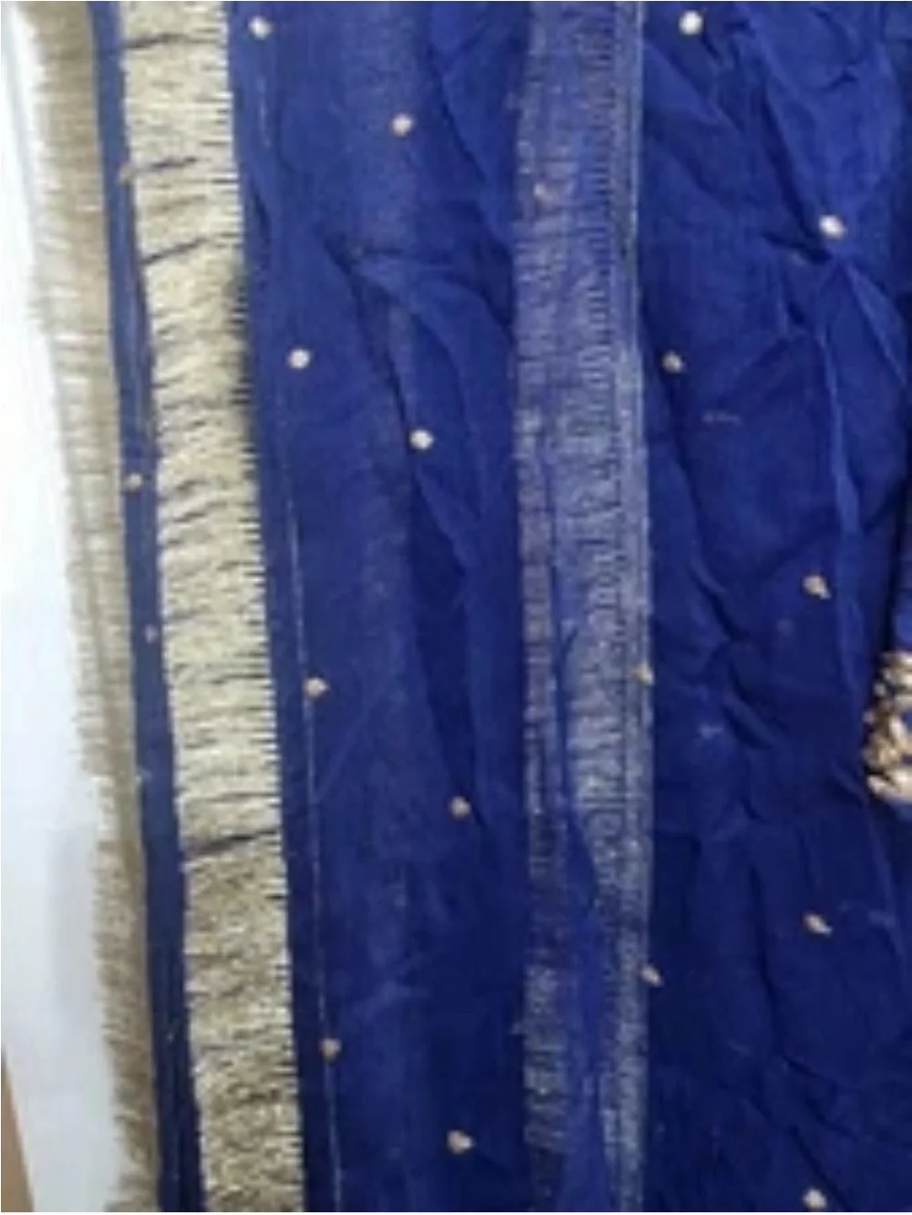 Famous designer Fazia Ahmed Royal Blue Raw Silk 3pc LehngaCholi Set Wedding S